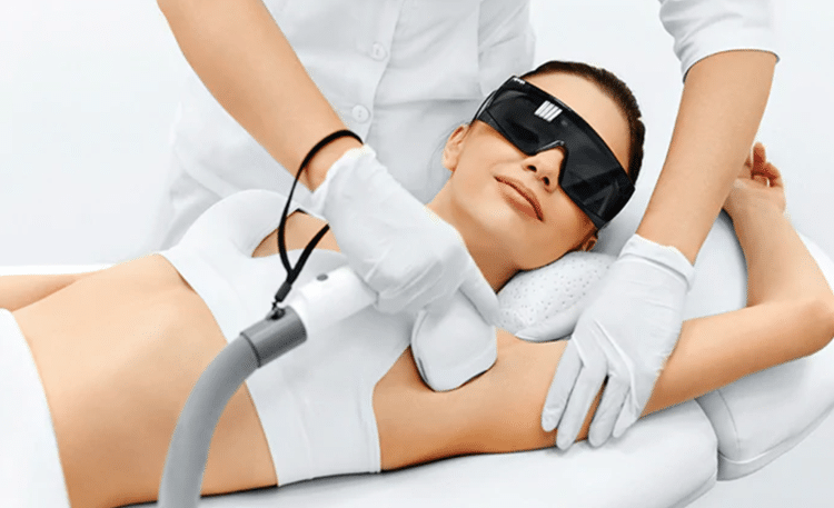 woman having IPL treatment for hair removal