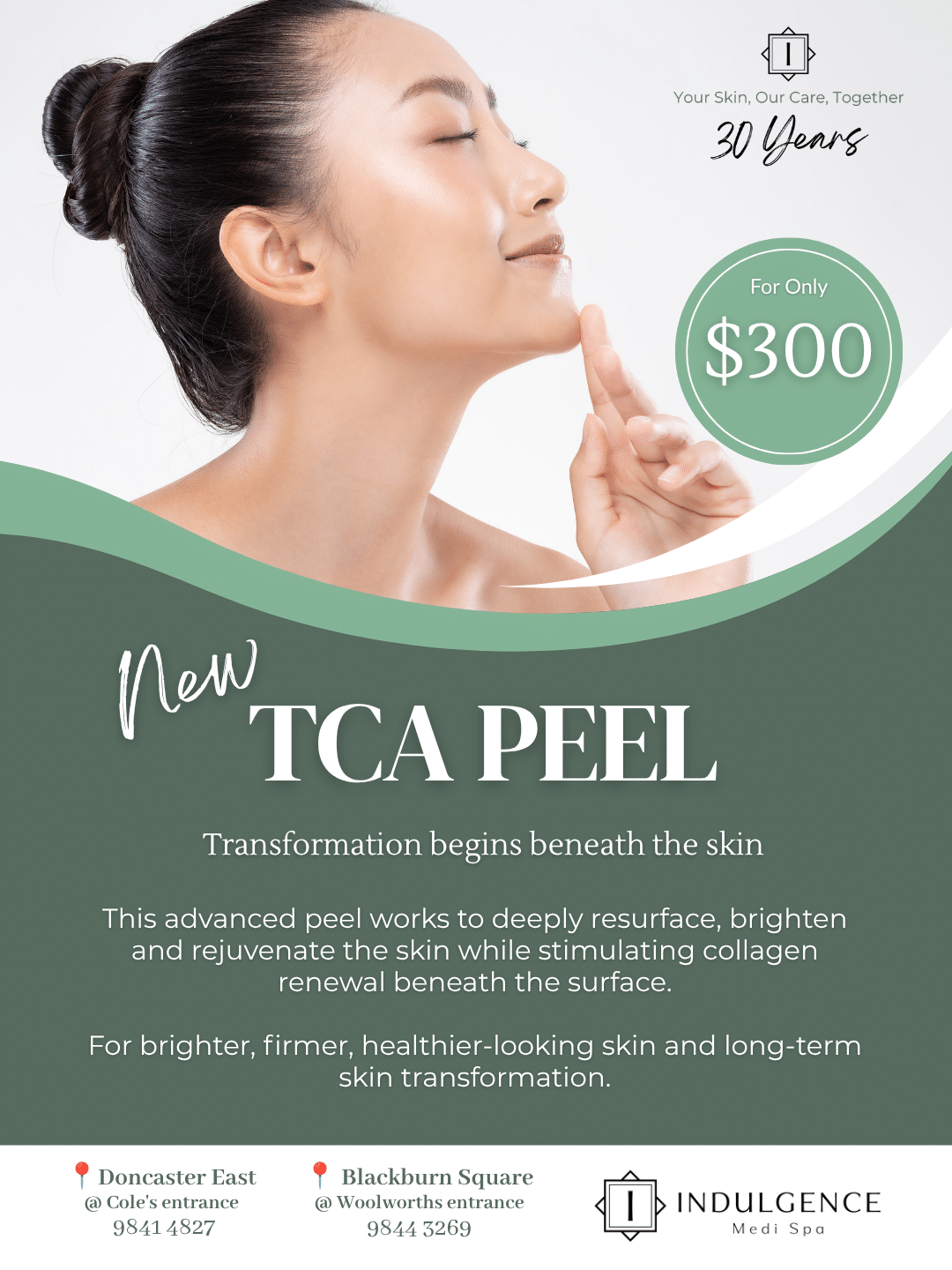 June 2026 New TCA Peel Indulgence Medi Spa