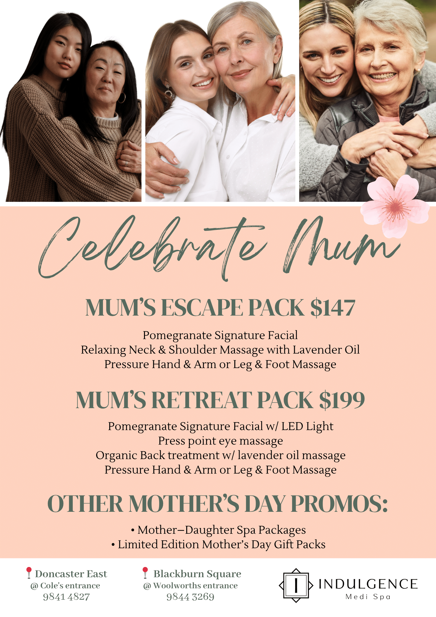 Indulgence Media Spa Melbourne Mother's Day Promos