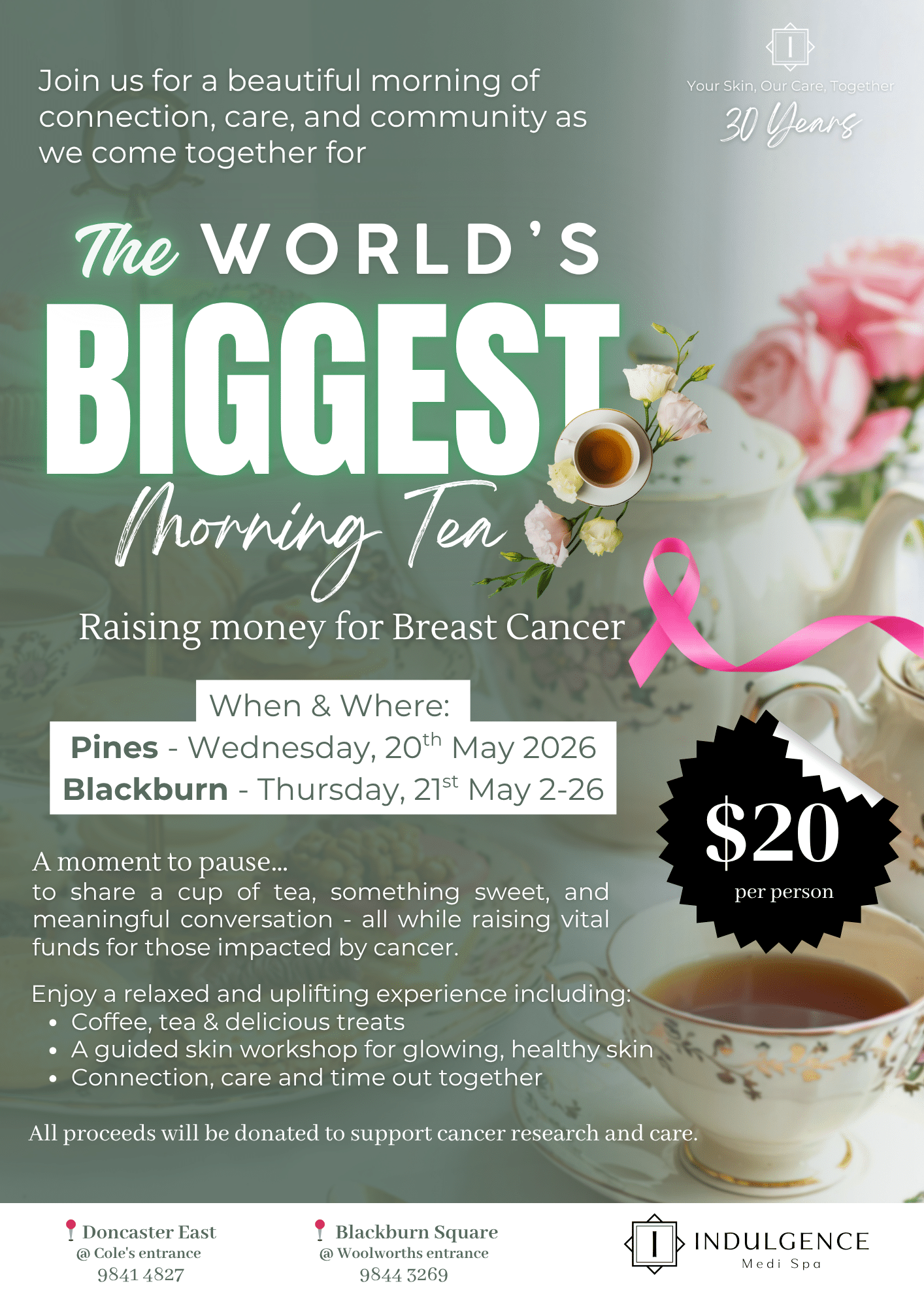 Indulgence Medi Spa May Promo The Worlds Biggest Morning Tea