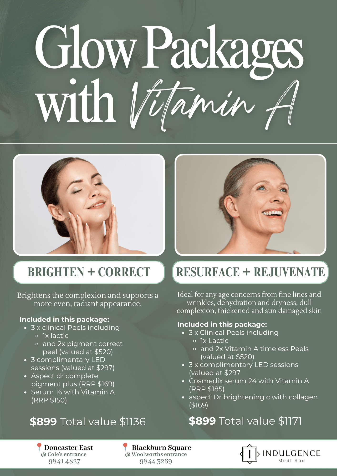 Glow Packages with Vitamin A at Indulgence Medi Spa